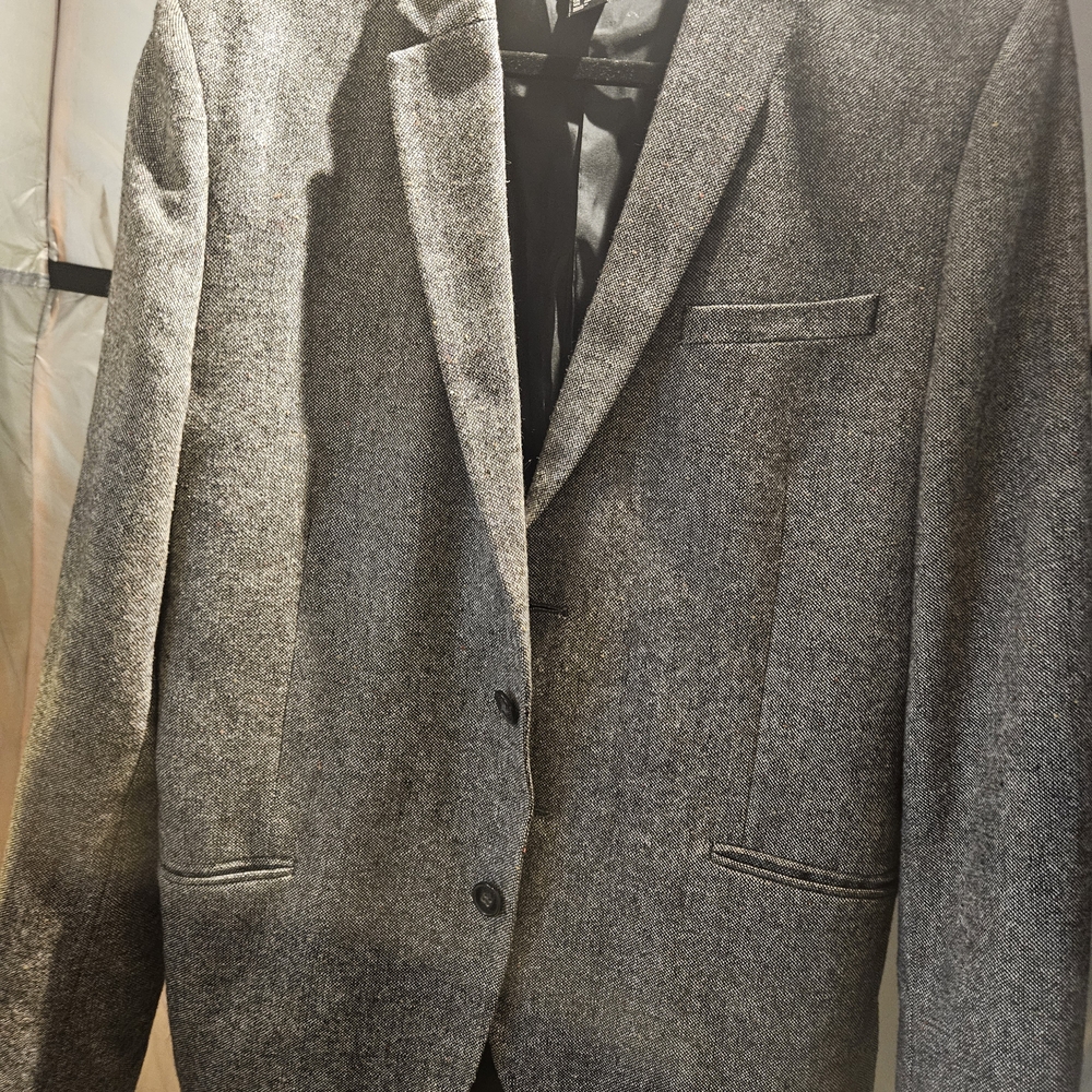 Men's H&M Tan Slim Fit Tweed Blazer Jacket Size 42R - Picture 3 of 16